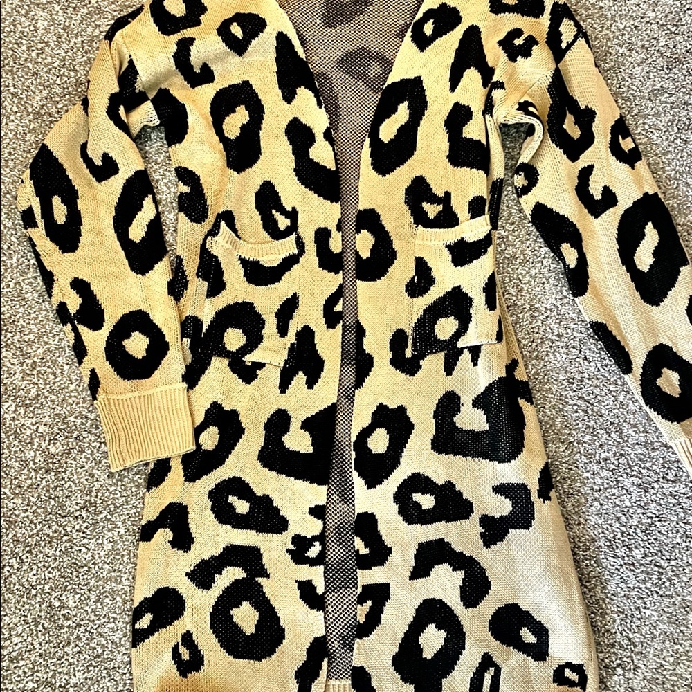 Sweater cardigan leopard